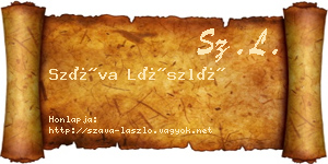 Száva László névjegykártya